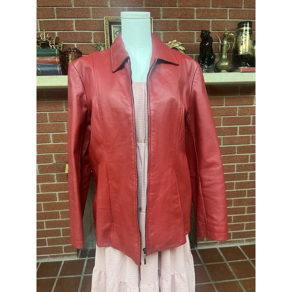 Valentines Red Leather Coat Jacket M Women’s Boho Western